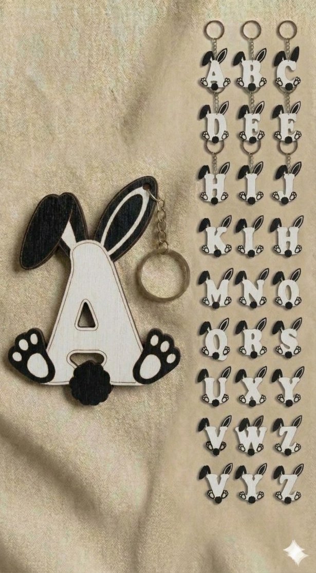 Lazer Kesim Ahşap Anahtarlık - Görsel 5