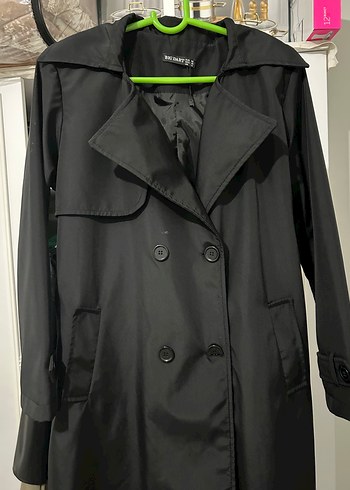 Siyah Uzun Kadın Trençkot - Görsel 2