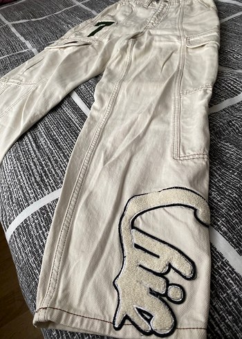 Erkek kirli Beyaz desenli pantolon - Görsel 4