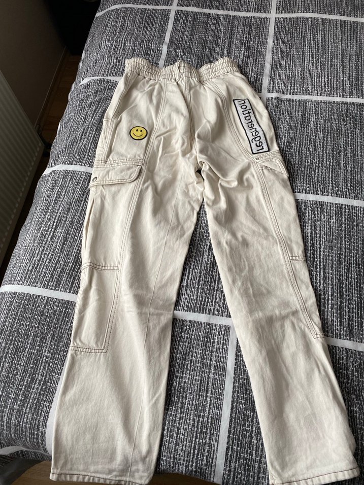 Erkek kirli Beyaz desenli pantolon - Görsel 2