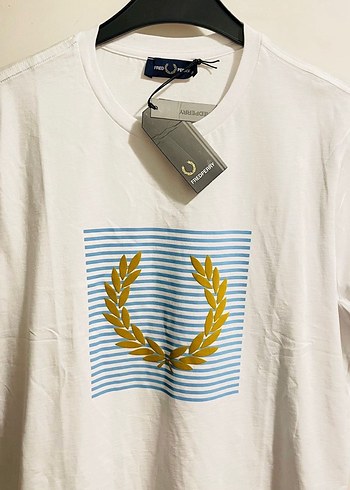 Fred Perry Beyaz Baskılı Pamuklu Erkek Tişört - Görsel 5