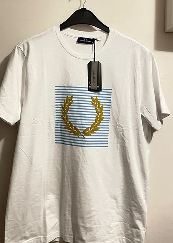 Fred Perry Beyaz Baskılı Pamuklu Erkek Tişört - Görsel 6