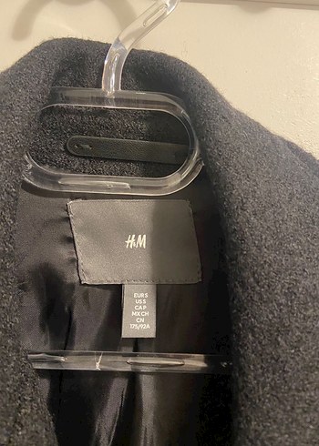 H&M Ceket Gri Erkek Yünlü Fermuarlı Ceket - Görsel 6