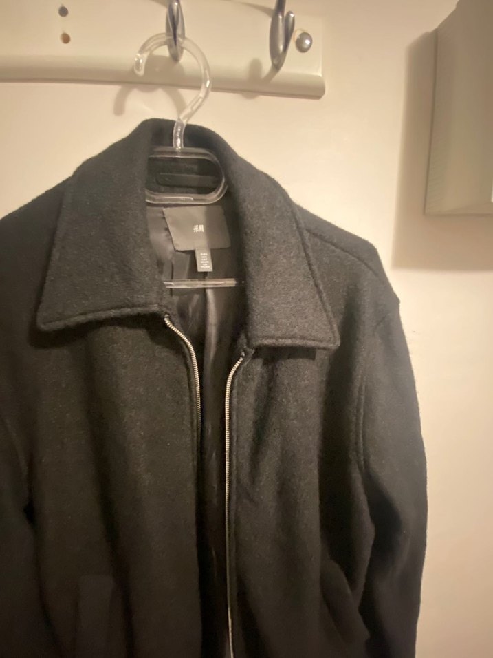 H&M Ceket Gri Erkek Yünlü Fermuarlı Ceket - Görsel 3