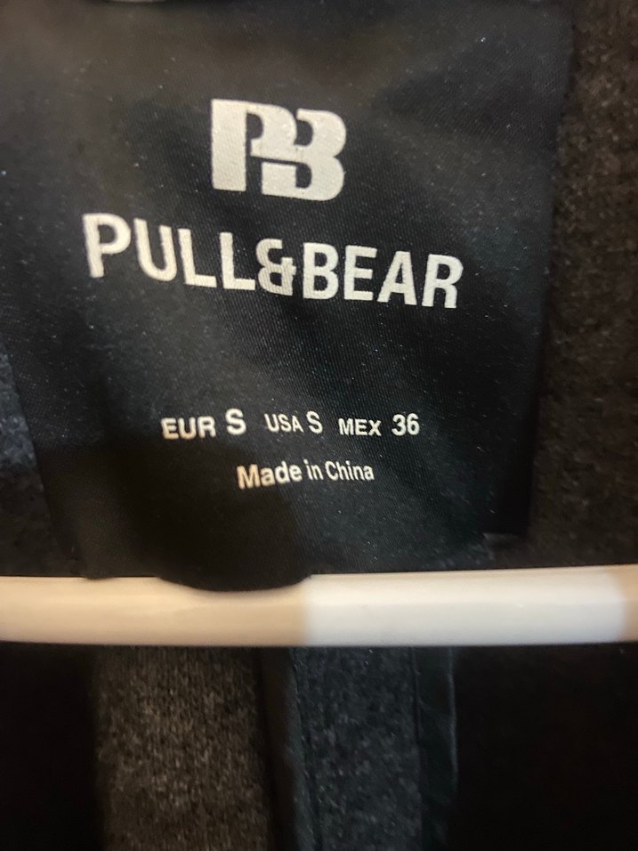 Pull&Bear Antrasit Gri Kaban - Görsel 4