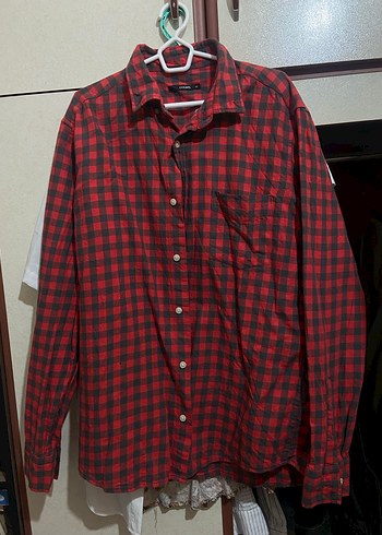 Collins Kırmızı Ekose Pamuklu Uzun Kollu erkek Gömlek - Görsel 2