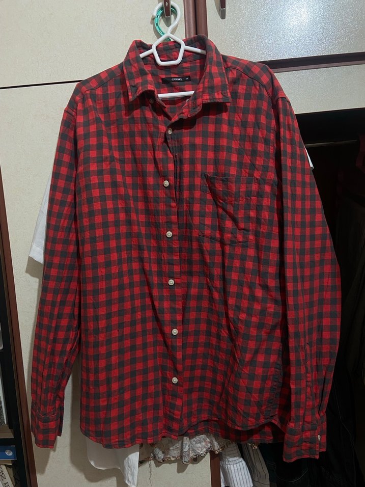 Collins Kırmızı Ekose Pamuklu Uzun Kollu erkek Gömlek - Görsel 2