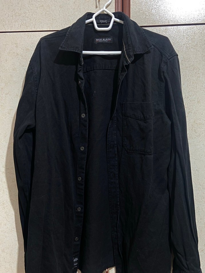 Mavi Marka Siyah Düğmeli Erkek Denim Gömlek - Görsel 2