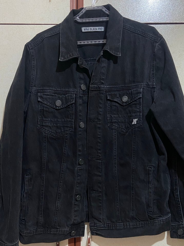 MAVİ Erkek Siyah Düğmeli Kot Ceket - Görsel 5