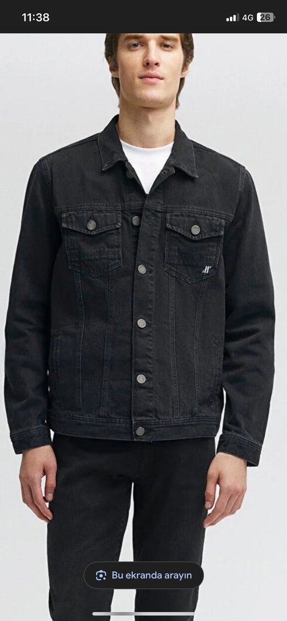 MAVİ Erkek Siyah Düğmeli Kot Ceket - Görsel 3