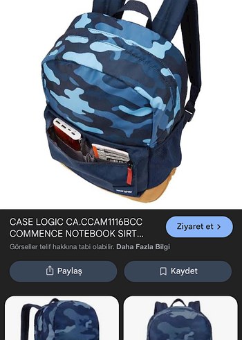 CASELOGİC Erkek Lacivert Kamuflaj Sırt Çantası - Görsel 3