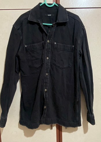 MAVİ S BEDEN Düğmeli Siyah Midi Denim Gömlek - Görsel 2