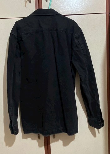 MAVİ S BEDEN Düğmeli Siyah Midi Denim Gömlek - Görsel 3