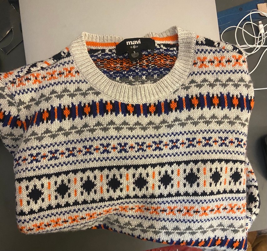 Mavi Erkek Çok Renkli Desenli Triko Kazak - Görsel 4