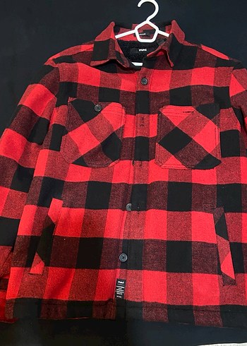 Kırmızı Siyah Ekose Rahat Kesim Erkek içi kürk ceket - Görsel 3