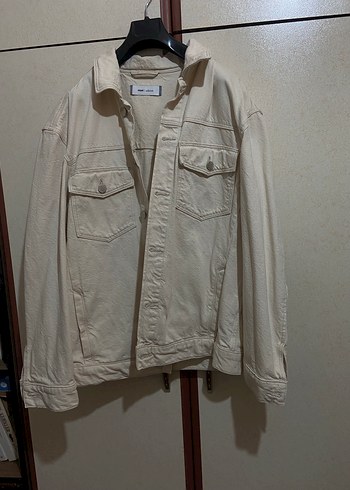 Düğmeli bej erkek Denim Ceket - Görsel 2