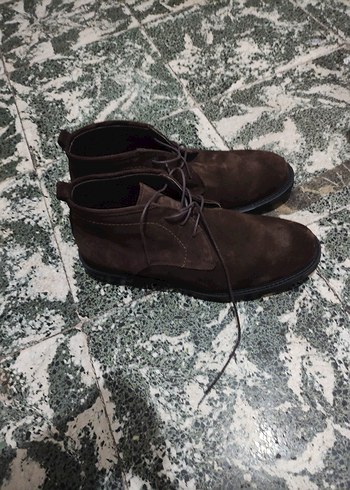 Kahverengi %100 hakiki deri Süet Bağcıklı Erkek Bot - Görsel 2