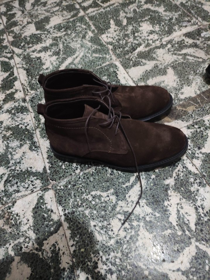 Kahverengi %100 hakiki deri Süet Bağcıklı Erkek Bot - Görsel 2