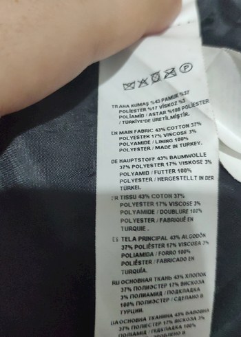 Uzun Siyah Kaşe Kaban L oversize - Görsel 6