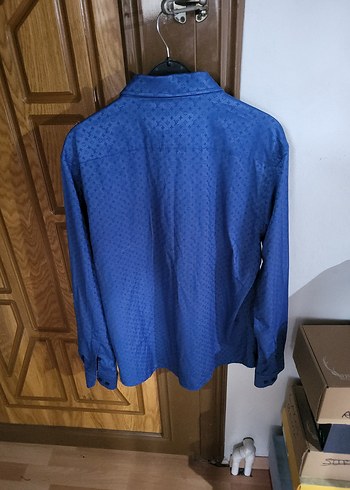 Mavi Parlak Denim Erkek Gömlek - Görsel 2