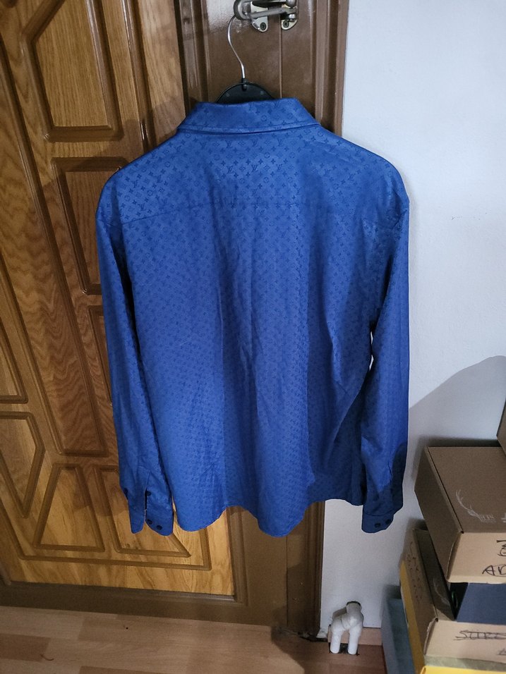 Mavi Parlak Denim Erkek Gömlek - Görsel 2