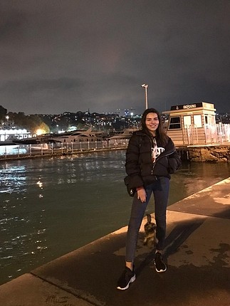 Siyah zara şişme mont 