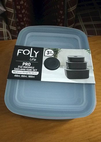 3'lü Saklama Kabı Seti - Gri & Haki - Görsel 2