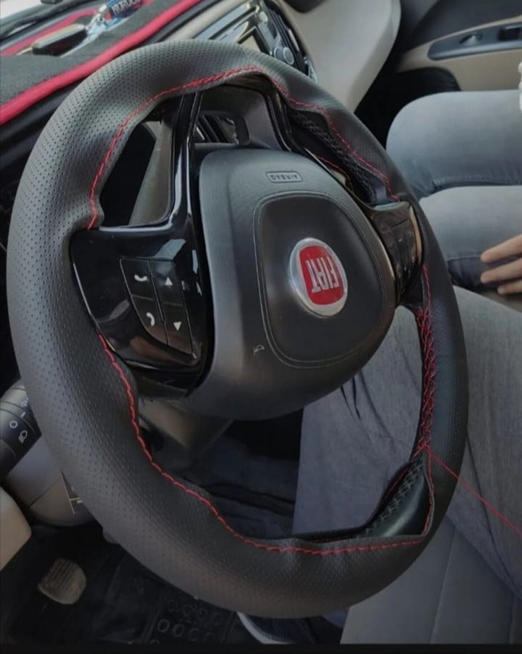 oto direksiyon kılıfı delikli kırmızı - Görsel 2