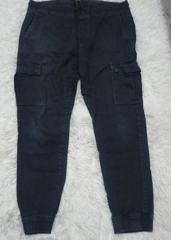 Erkek Lacivert Kemerli Bol Kesim Denim Pantolon - Görsel 2