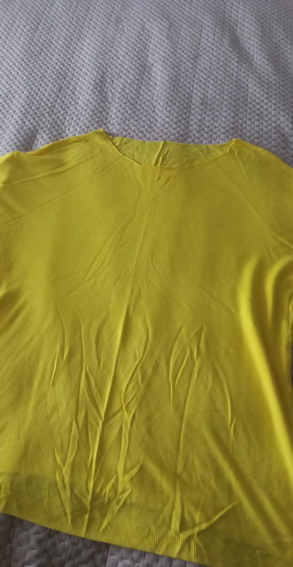 Sarı V Yaka Hamile Uzun Kollu Tişört - Görsel 2