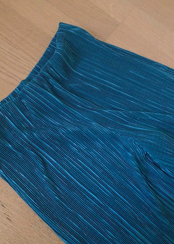 Zara Zara Mavi Pilili Uzun Kadın Pantolon