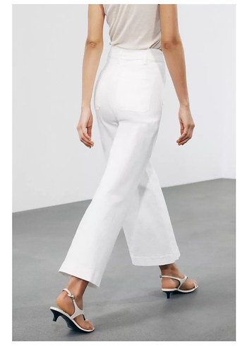 Zara Zara Wide Leg Beyaz jean