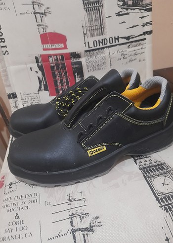 Siyah Erkek Sokak Stili Botları Velcro erkek iş ayakkabısı - Görsel 5