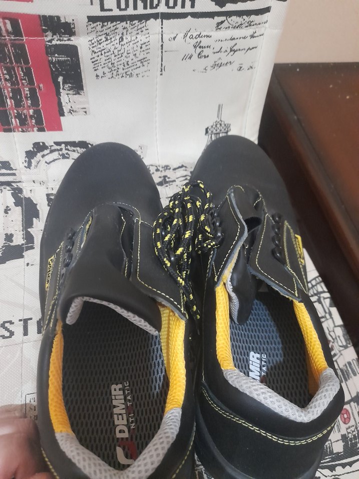 Siyah Erkek Sokak Stili Botları Velcro erkek iş ayakkabısı - Görsel 4