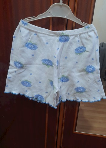 Mavi Çiçek Desenli Çocuk Atlet ve Şort Takımı - Görsel 2