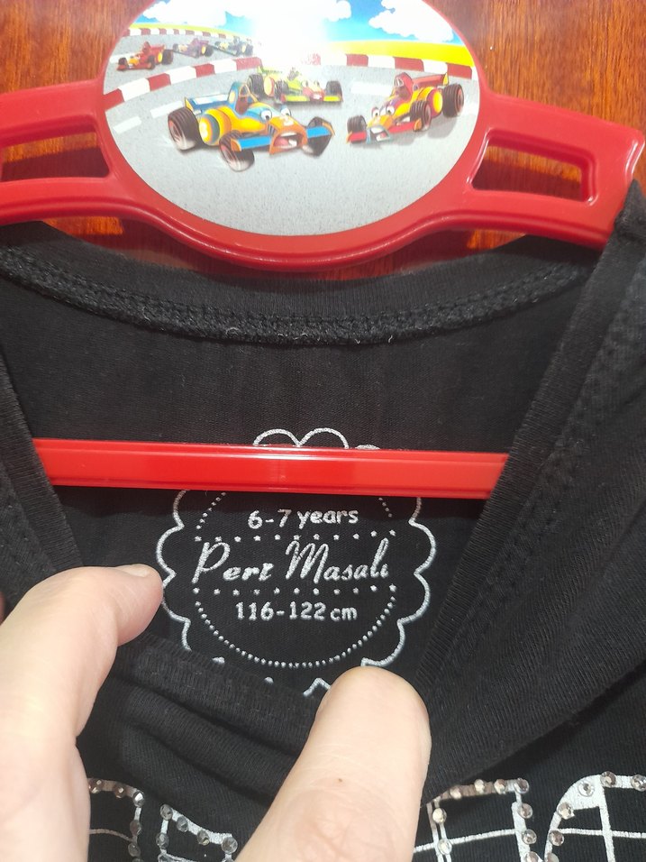 Kız Çocuk Siyah Rock Punk Baskılı elbise - Görsel 3