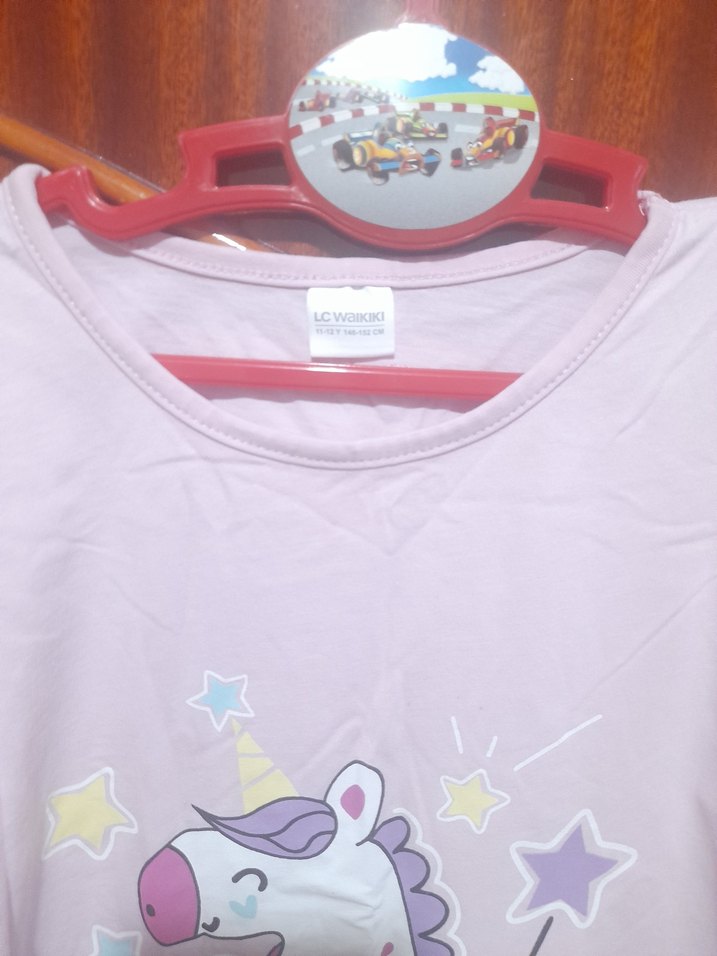 Kız Çocuk Uzun Kollu Pembe Baskılı Tişört - Görsel 3