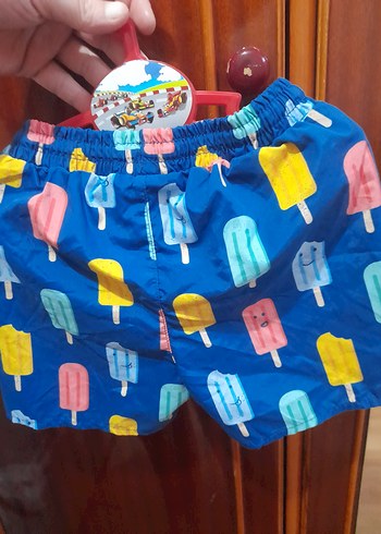 Erkek Çocuk Renkli Dondurma Desenli Mayo Şort - Görsel 3