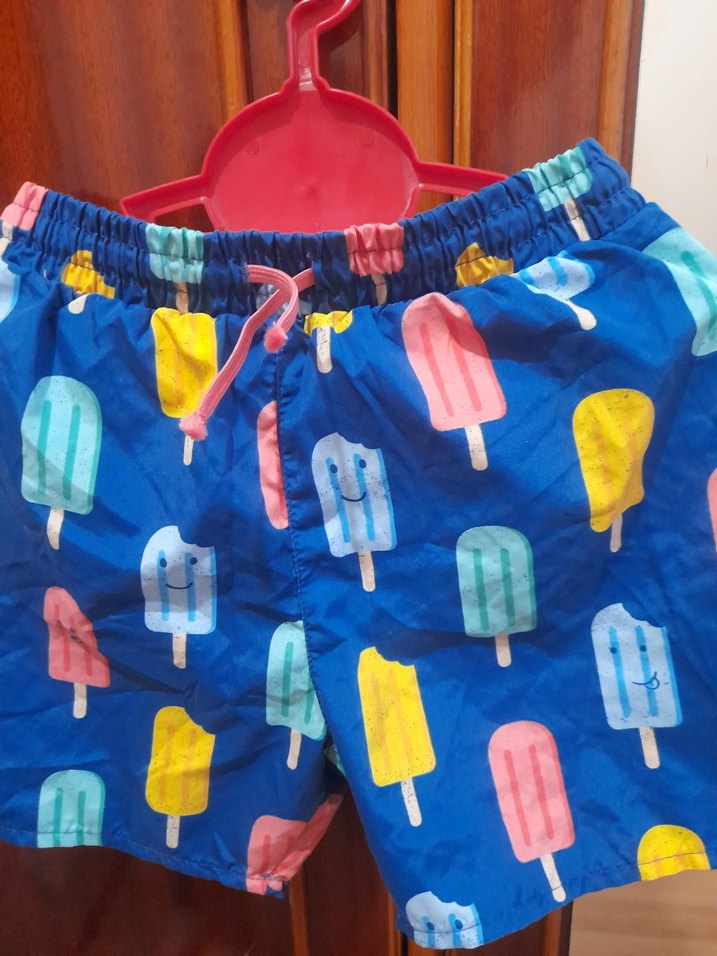 Erkek Çocuk Renkli Dondurma Desenli Mayo Şort - Görsel 2
