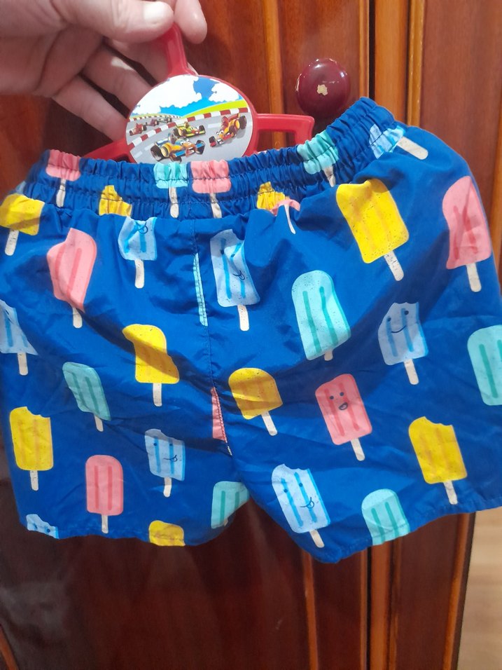Erkek Çocuk Renkli Dondurma Desenli Mayo Şort - Görsel 3