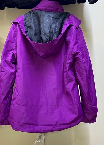 Kadın Mor Fermuarlı Yüksek Yakalı Ceket - Görsel 4