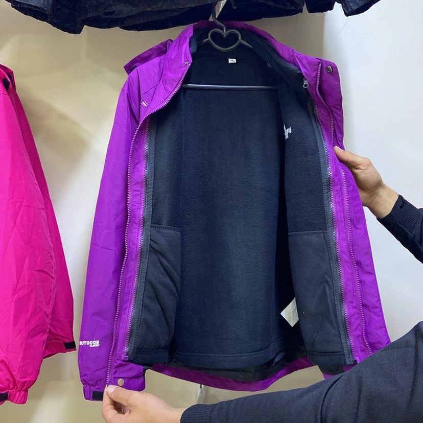 Kadın Mor Fermuarlı Yüksek Yakalı Ceket - Görsel 2