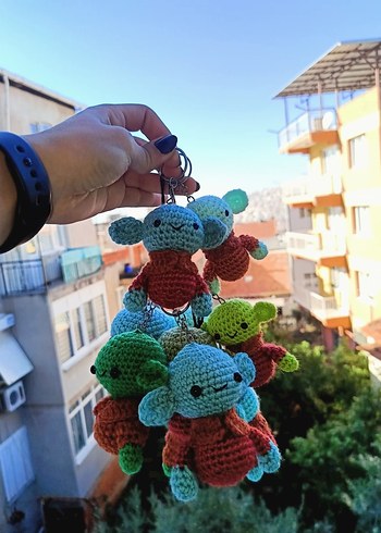 Renkli Örgü Kadın Anahtarlık - Görsel 2