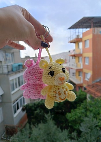 Renkli Örgü Ayıcık Anahtarlık - Görsel 2