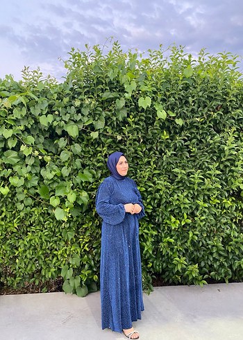 Bohem Tarzı Lacivert Uzun Salaş Elbise - Görsel 2