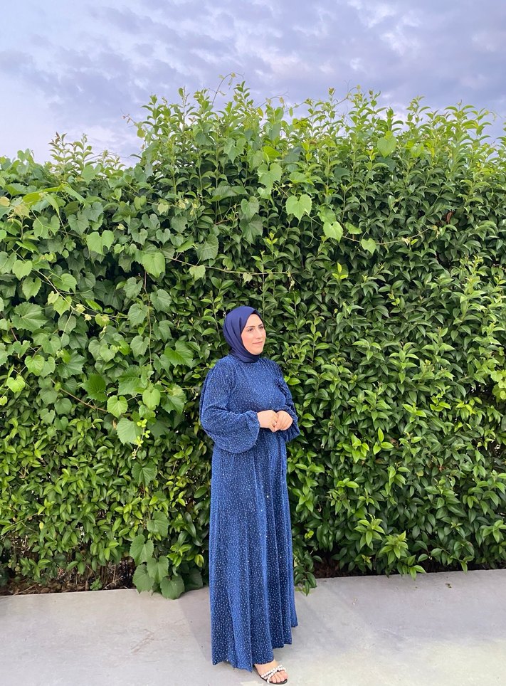 Bohem Tarzı Lacivert Uzun Salaş Elbise - Görsel 2