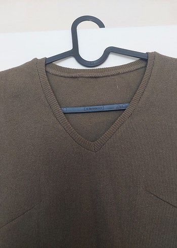 V Yaka Uzun kollu kışlık elbise - Görsel 3