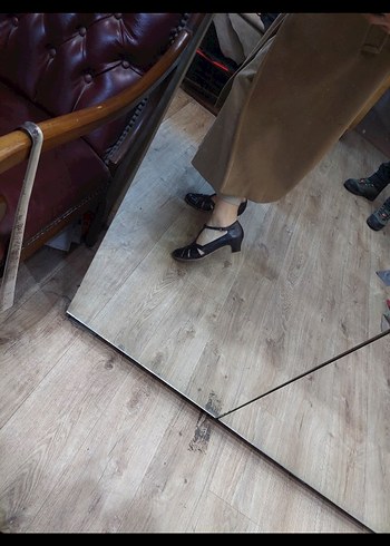 Kahverengi Parlak Deri 5 cm Topuklu Kadın Ayakkabı - Görsel 5