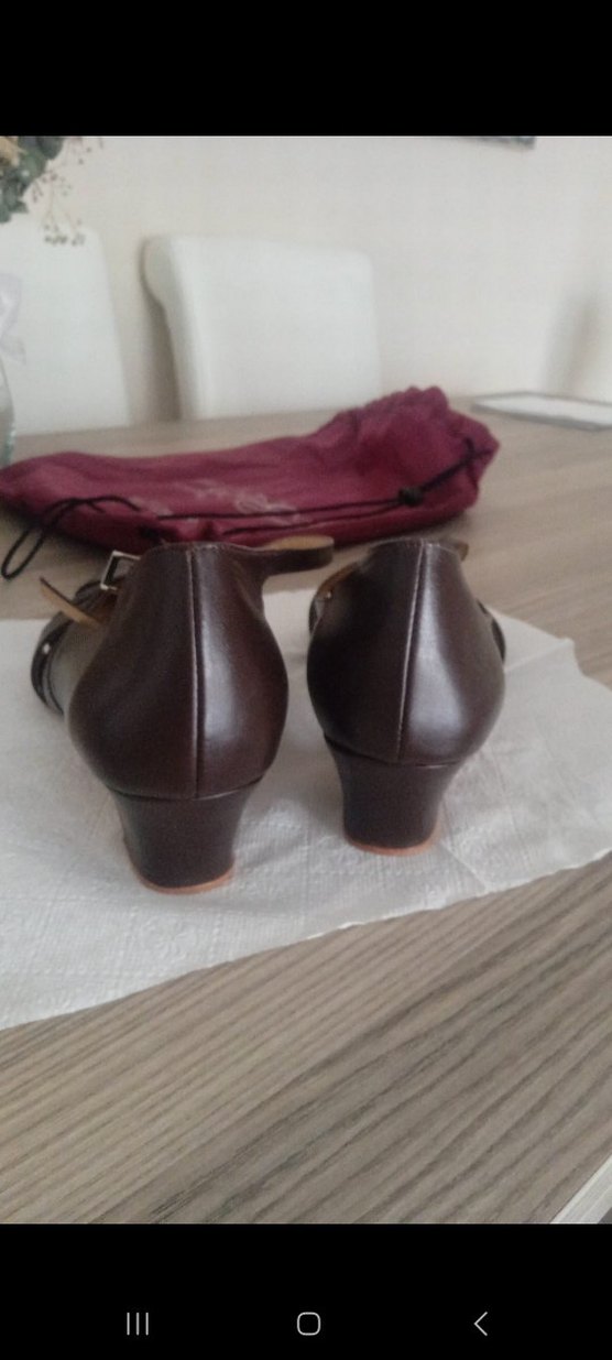 Kahverengi Parlak Deri 5 cm Topuklu Kadın Ayakkabı - Görsel 4