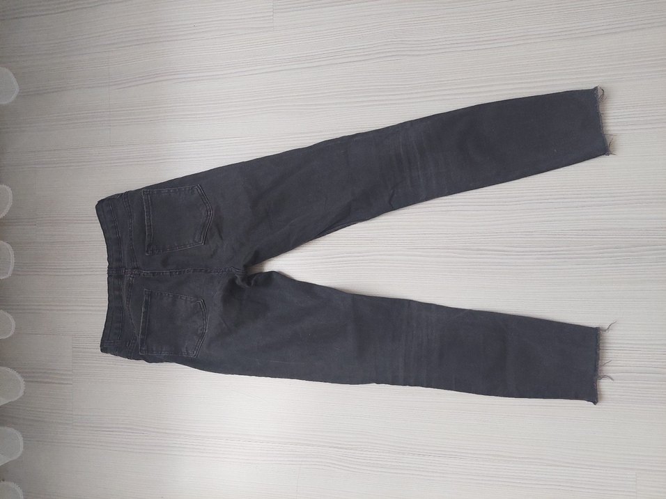 Siyah İnce Kesim Midi Boy Kadın Jean - Görsel 4